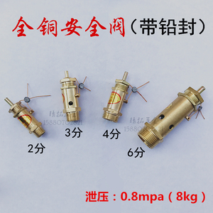 弹簧式空压机气泵安全阀泄压阀蒸汽发生器锅炉2分3分4分6分带铅封