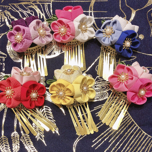 002人付款淘宝新款日式手工和风和服发饰沐浴边夹剑菊头花拍照写真