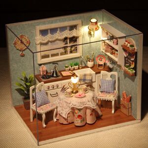 智趣屋房子模型diy手工创意木质玻璃球小屋情侣模型屋迷你公主房