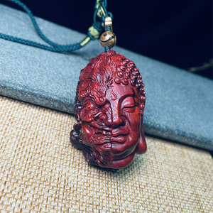 印度小叶紫檀木雕佛魔一念之间手把件圆雕复古神像挂件男女随身礼