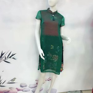 秀水溢芳旗袍专柜新品时尚修身复古蕾丝夏季女装8040