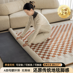 家用客厅地毯双层可机洗可拆洗现代简约卧室2024新款雪尼尔地垫