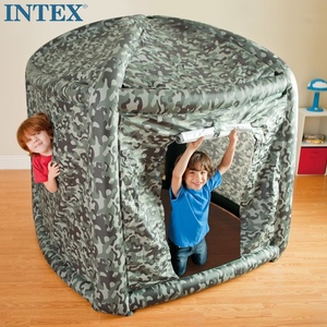 原装正品INTEX迷彩玩具屋 海洋球池 充气玩具 游戏池儿童帐篷