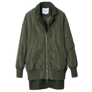 冬新品时尚军绿翻驳领宽松棉衣外套中…颜色分类军绿色,尺码M。