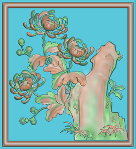 浮雕图 精雕图 灰度图  jdp  中式四季花春夏秋冬家具花板菊花5