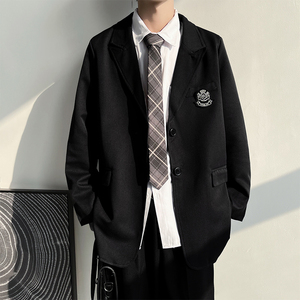 原创dk制服男全套正版高中生校服休闲西装外套春季情侣帅气小西服