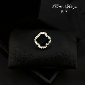 时尚百搭免缝磁吸胸针磁力无痕胸花吸铁磁扣四叶草磁铁小领针3519