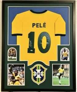 fifa 足球 巴西国家队 球王 贝利 亲笔签名球衣 国际认证 黄色