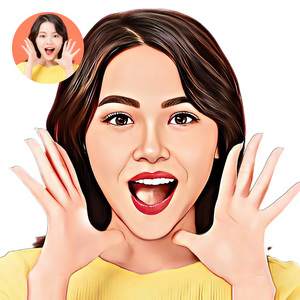 1号 真人照片转手绘头像q版卡通绘画肖像漫画人物礼物设计定制作