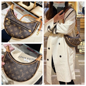 lv/路易威登女包新款老花loop豌豆包斜挎包单肩链条腋下包m81098