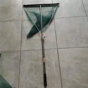 新款带杆推螺网推鱼网手推网捕螺狮田螺捕鱼网带不锈钢杆推网赤日