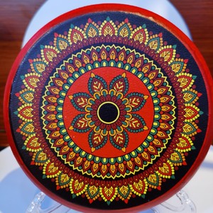 新疆乐器牛皮手鼓手工喷绘彩绘特色图案墙壁装饰西域礼物纪念礼品