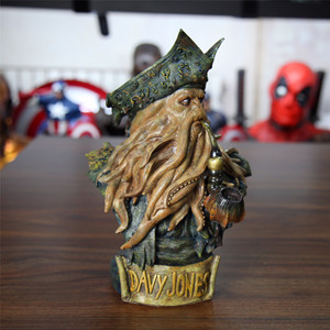 加勒比海盗davy jones戴维琼斯 船长 章鱼船长雕像彩色胸像摆件
