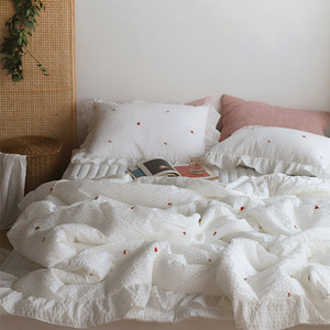 050人付款淘宝touch miss全棉枕套复古风郁金香格子少女可爱枕头枕芯