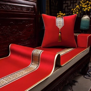中式红木沙发坐垫沙发巾防滑靠背巾罗汉床垫套罩实木沙发铺巾盖布