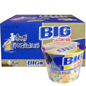 蒋宁锋0821淘宝康师傅大食桶红油爆椒牛肉面145g12桶装整箱方便面