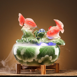 流水锦鲤年年有余摆件新房子乔迁礼物搬新家新居实用暖房礼品高档