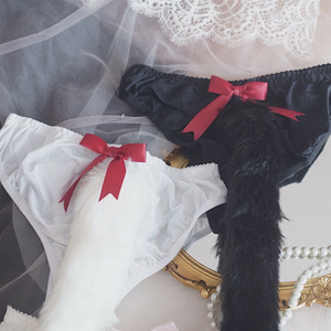 包邮胖次狂魔决战天亮猫尾巴开档t字裤性感小可爱少女内裤私房