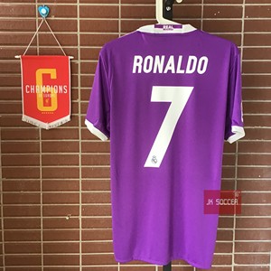 16/17皇家马德里皇马紫色客场球迷版短袖球衣c罗复刻印字ai5158