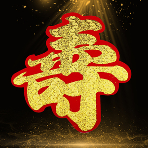 绒面贴金老人贺寿大小号寿字生日寿庆寿宴寿星祝寿用品装饰贴客厅