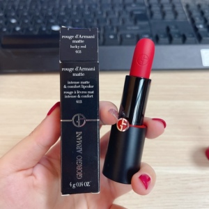 临期特价 阿玛尼amani挚爱哑光唇膏403 蓝调大红正红色提升气色