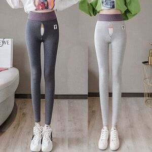 情趣打底裤全拉链大开档女裤户外穿免脱开裆裤野外约会方便紧身裤