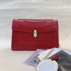 宝格丽红色蛇头包