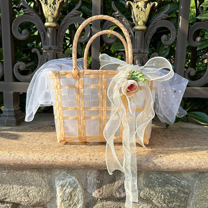 伴手礼女伴娘透明结婚婚礼实用喜糖盒编织篮子礼盒空盒礼品手提袋