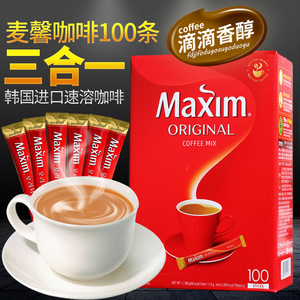 韩国咖啡三合一袋装红麦馨咖啡Maxim即溶速溶咖啡100条办公室提神
