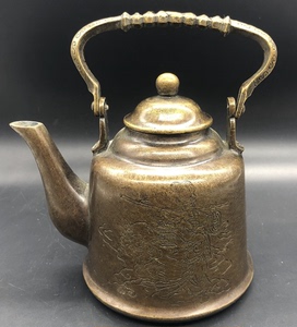 古玩杂项收藏仿古康熙六年造老酒壶麻姑献寿酒壶老水壶工艺品摆件