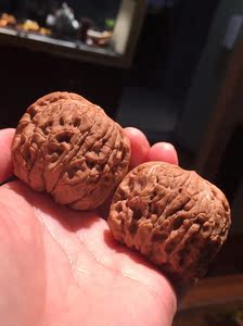 44mm蓟县麒麟纹闷墩狮子头端肩平底精品野生小众稀有门墩手玩核桃