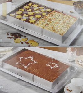 德立 长方形不锈钢蛋糕隔模具 可调节伸缩长方形慕斯圈提拉米苏模
