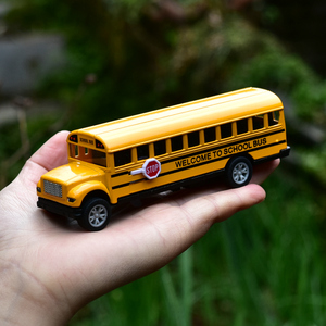 回力合金车校车巴士公交汽车模型宝宝巴士儿童玩具幼儿园生日礼品