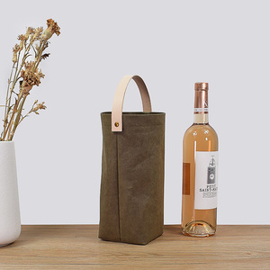 红酒袋水洗牛皮纸单支酒盒高档洋酒创意礼品包装葡萄酒定制手提包