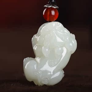 新疆和田玉貔貅吊坠招财挂件转运皮丘男女天然霸王正品大嘴小皮球