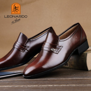利奥纳多男鞋leonardo日本进口商务正装皮鞋真皮 英伦 软皮男鞋4e