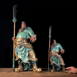 天工关公铜雕雕塑摆件郑宝成原创工艺品关羽送礼纯手工桌面摆放