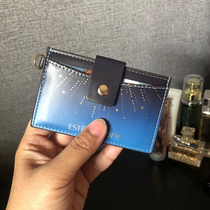 68包邮 出口欧美 高颜值渐变色蓝色星空卡包 证件包双卡位