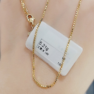 周大福 国内专柜正品代购 盒子链盒仔链 足金黄金项链 代购项链