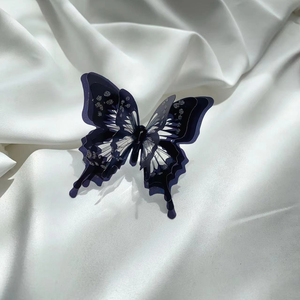 蝴蝶戒指女大黑色小众设计时尚个性高级感独特食指开口指环装饰品