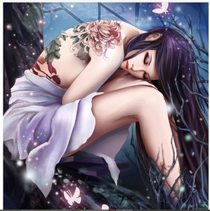 精美唯美女神十字绣线绣定制 魅惑精灵 媚惑 漫画人物插画