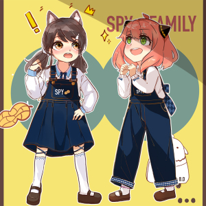 宅漫 间谍过家家 阿尼亚 cos私服牛仔裙背带裤动漫二次元秋冬衣服