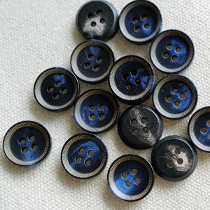 英国textile garden深蓝褪色水牛角斜面凸边纽扣 15mm 1颗价格