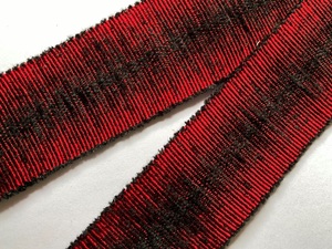 英国textilegarden黑红混合雪尼尔感织带30mm宽 1米价