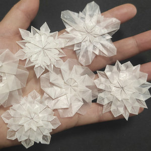 手感棒 食品级白蜡纸 超薄半透明折纸 雪花 大号