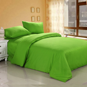 床上用品纯棉纯色素色双拼四件套清新糖果色果绿色全棉四件套包邮