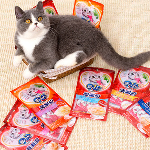 泰国进口银勺猫条6包猫咪零食猫妙鲜湿粮包15g*24支猫舔酱