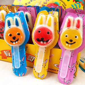 动物造型板牙兔哥果汁软糖可爱兔子儿童糖果水果味20g*50支整盒