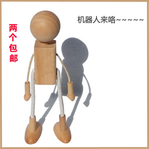 外贸百变铁丝娃娃15cm原木模型木头人20CM小木偶人关节人偶玩具