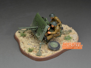 极度模界 红星 6169 1/72 二战英国 2磅反坦克炮带兵人 代工成品